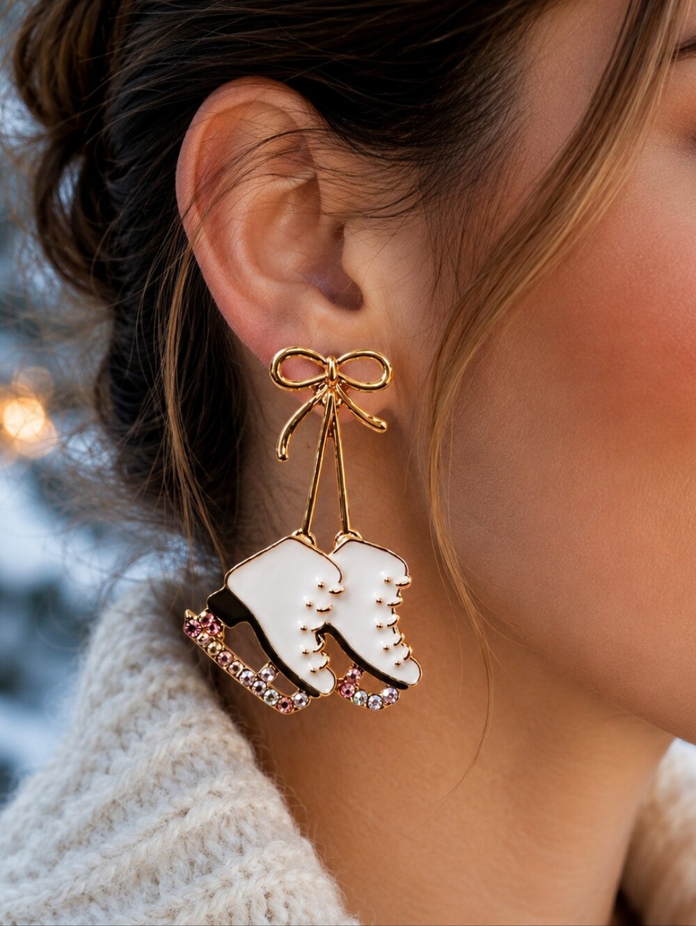 BETSEY JOHNSON IRRIDESCENT ICE SKATES EARRINGS